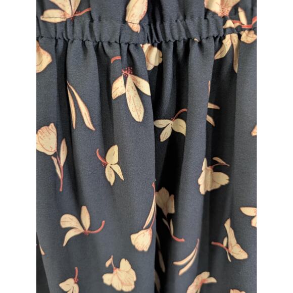 Lauren Conrad Navy Blue Casual Dress Back Tie Travel Vacation Summer Size XS - Picture 2 of 8